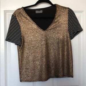 LF glitter gold t shirt